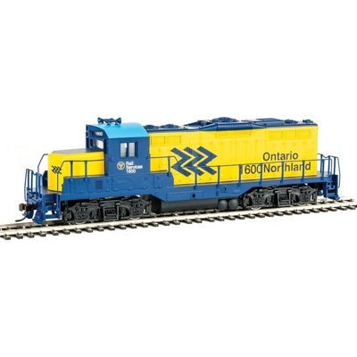 HO Emd Gp9M Standard DC Ontario Northland #1600 Yellow, Blue Chevrons Logo (931-456)