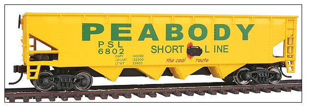 HO Offset Quad Hopper Ready to Run Peabody Short Line #6802 (931-1658)