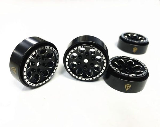 SCX24 Wheels with Brass Ring-BLK (TRLX002P92OBN)