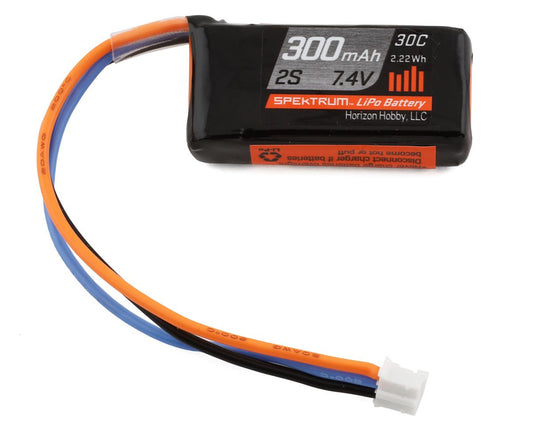 300mAh 2S 7.4V 30C LiPo Battery; (SPMX3002S30)