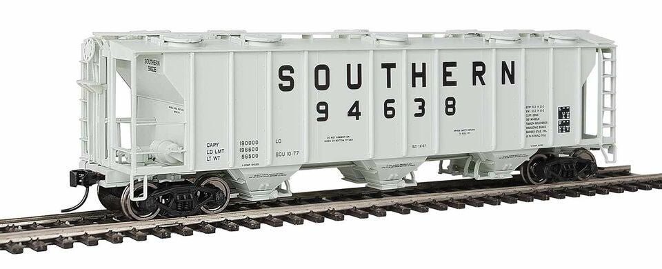 HO 50' Pullman-Standard PS-2 2893 3-Bay Covered Hopper Ready to Run Southern Railway #94638 (910-7033)