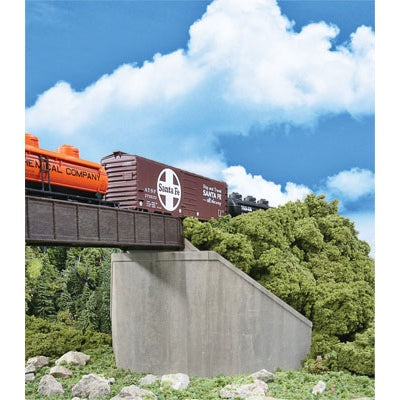 HO Single-Track Railroad Bridge Concrete Abutments Kit (2) (933-4551)