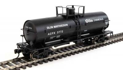 HO 36' Chemical Tank Car Ready to Run Olin Chemical Acfx #3772 (910-48015)