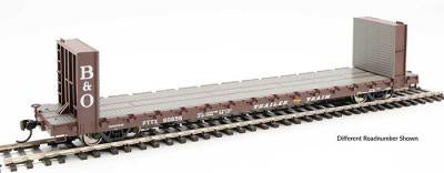 HO 60' Pullman-Standard Bulkhead Flatcar 48' Il Ready to Run Trailer-Train with B&O Bulkheads #90605 (910-5831)