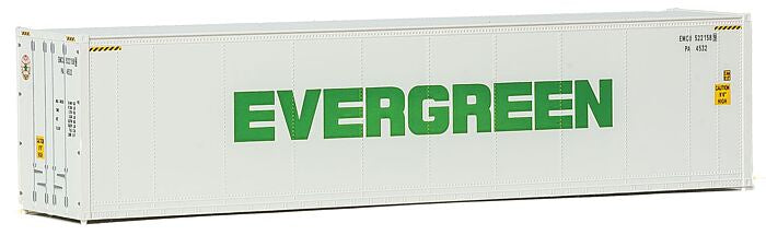 HO 40' Hi-Cube Smooth-Side Reefer Container Assembled Evergreen White, Green (949-8360)