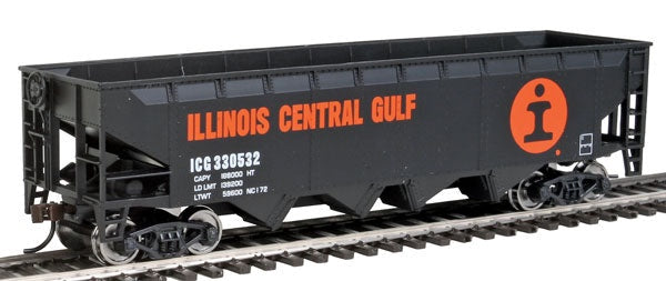 HO Offset Hopper Ready to Run Illinois Central Orange, Black, White Large Logo (931-1426)