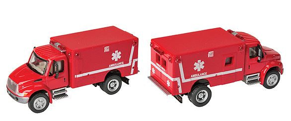 HO Assembled International 4300 Ems Ambulance Red (949-11931)