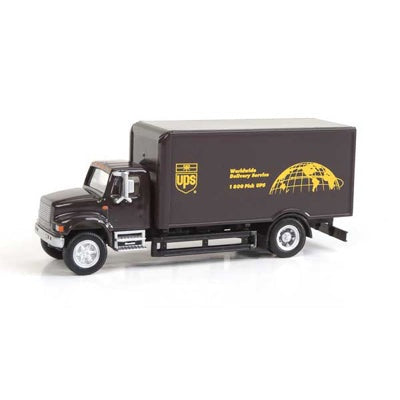 HO Assembled International 4900 Single-Axle Box Van United Parcel Service Bow Tie Shield Logo Brown, Yellow (949-11293)