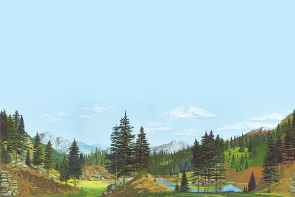 HO Instant Horizons Tall Timber Background Scene 24"x36" (949-702)