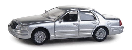 HO Assembled Ford Crown Victoria Police Interceptor Silver Unmarked Unit (949-12023)