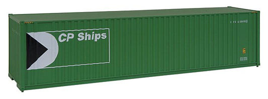 HO Assembled 40' Hi Cube Corrugated Container with Flat Roof Cp Ships Green, White, Black Multimark Logo (949-8206)