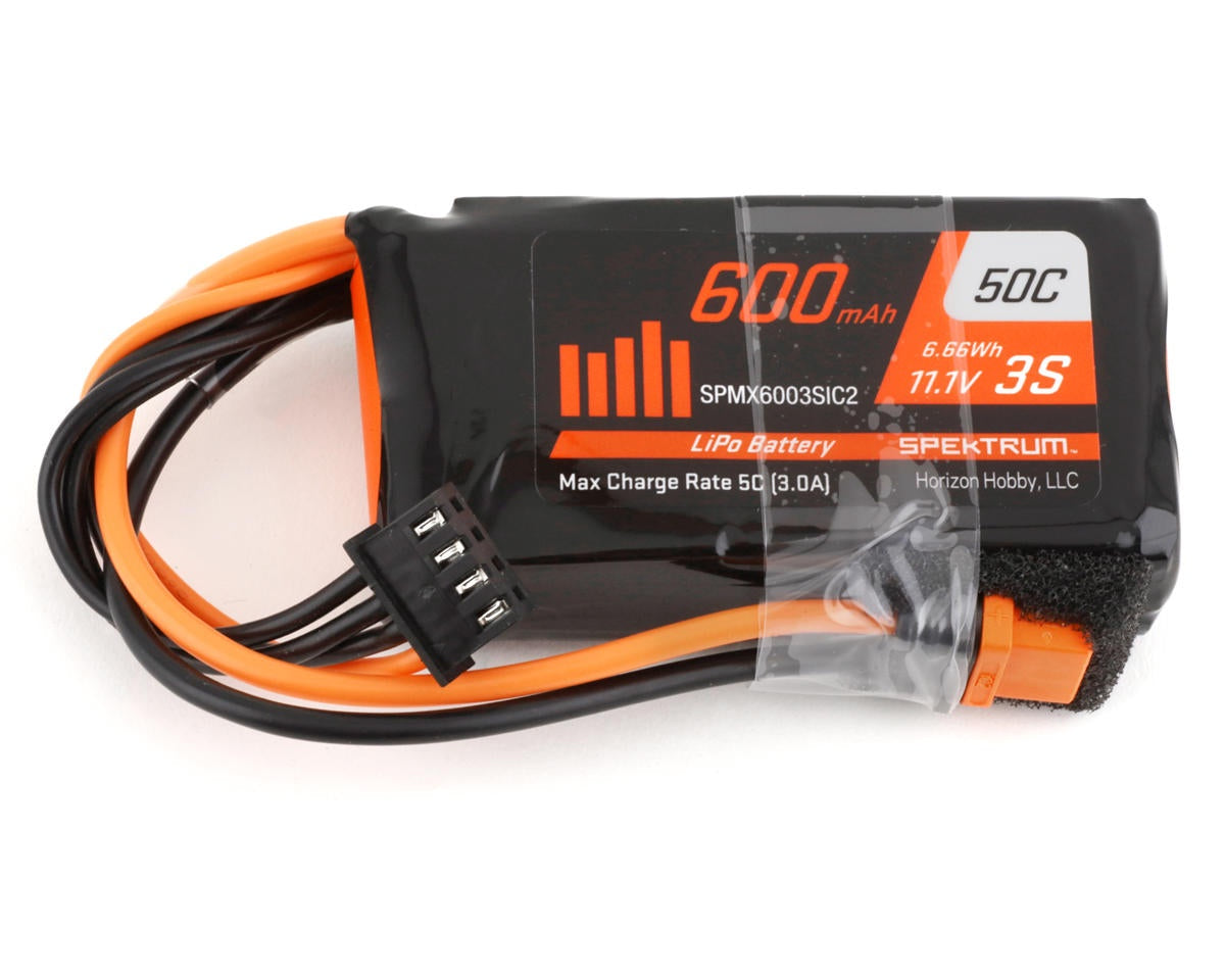 600mAh 3S 11.1V 50C LiPo IC2 (SPMX6003SIC2)
