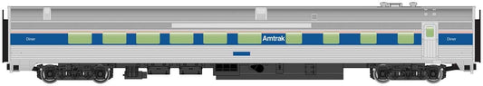 HO 85' Budd Diner Ready to Run Amtrak Phase IV Silver, Wide Blue, Thin Red & White Stripes (910-30163)