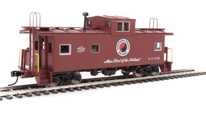 HO International Wide-Vision Caboose Ready to Run Northern Pacific #1119 Boxcar Red, Monad Logo, Main Street Slogan (910-8761)