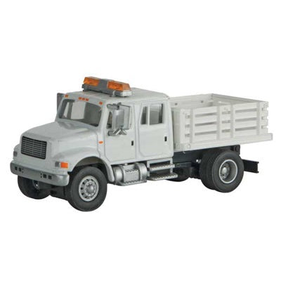 HO Assembled International 4900 Crew-Cab Open Stake-Bed Utility Truck (949-11895)