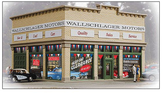 HO Assembled Wallschlager Motors Building (931-805)