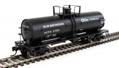 HO 36' Chemical Tank Car Ready to Run Olin Chemical Acfx #3753 (910-48013)