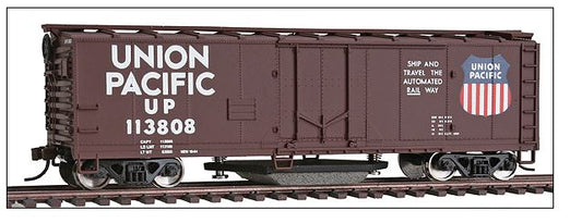 HO 40' Plug-Door Track Cleaning Boxcar Ready to Run Union Pacific Boxcar Red, White Large Logo (931-1756)