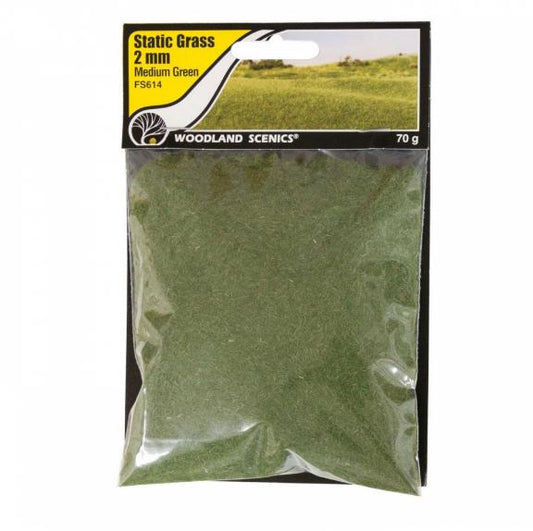 Static Grass, Medium Green 2Mm (WOOFS614)