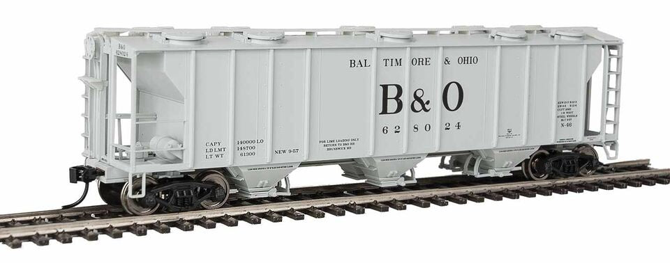 HO 50' Pullman-Standard PS-2 2893 3-Bay Covered Hopper Ready to Run Baltimore & Ohio #628024 (910-7010)