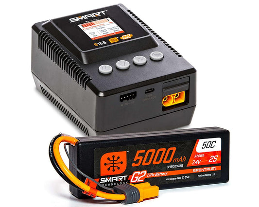 Smart G2 2S 5000mAh LiPo and S155 Charger Powerstage Bundle (SPMPSS200)