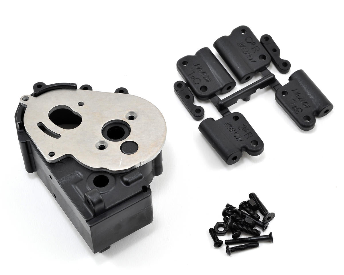 Black Hybrid Gearbox Housing and Rear Mounts for Bandit/Rustler/Slash/Stampede (RPM73612)