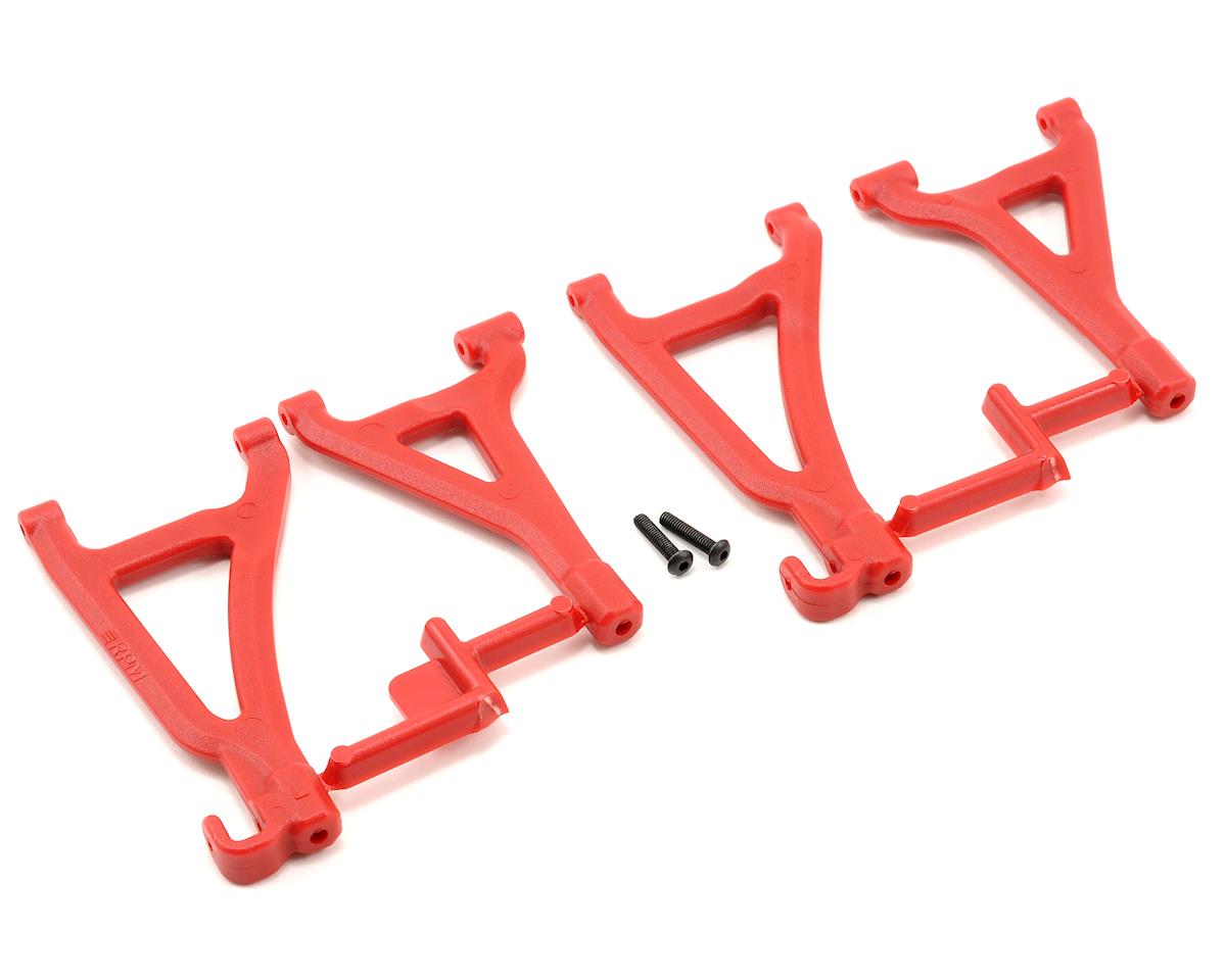 Red Front Upper and Lower A-Arm Set (1/16 E-Revo) (Red) for 1/16 E-Revo (4) (RPM80699)