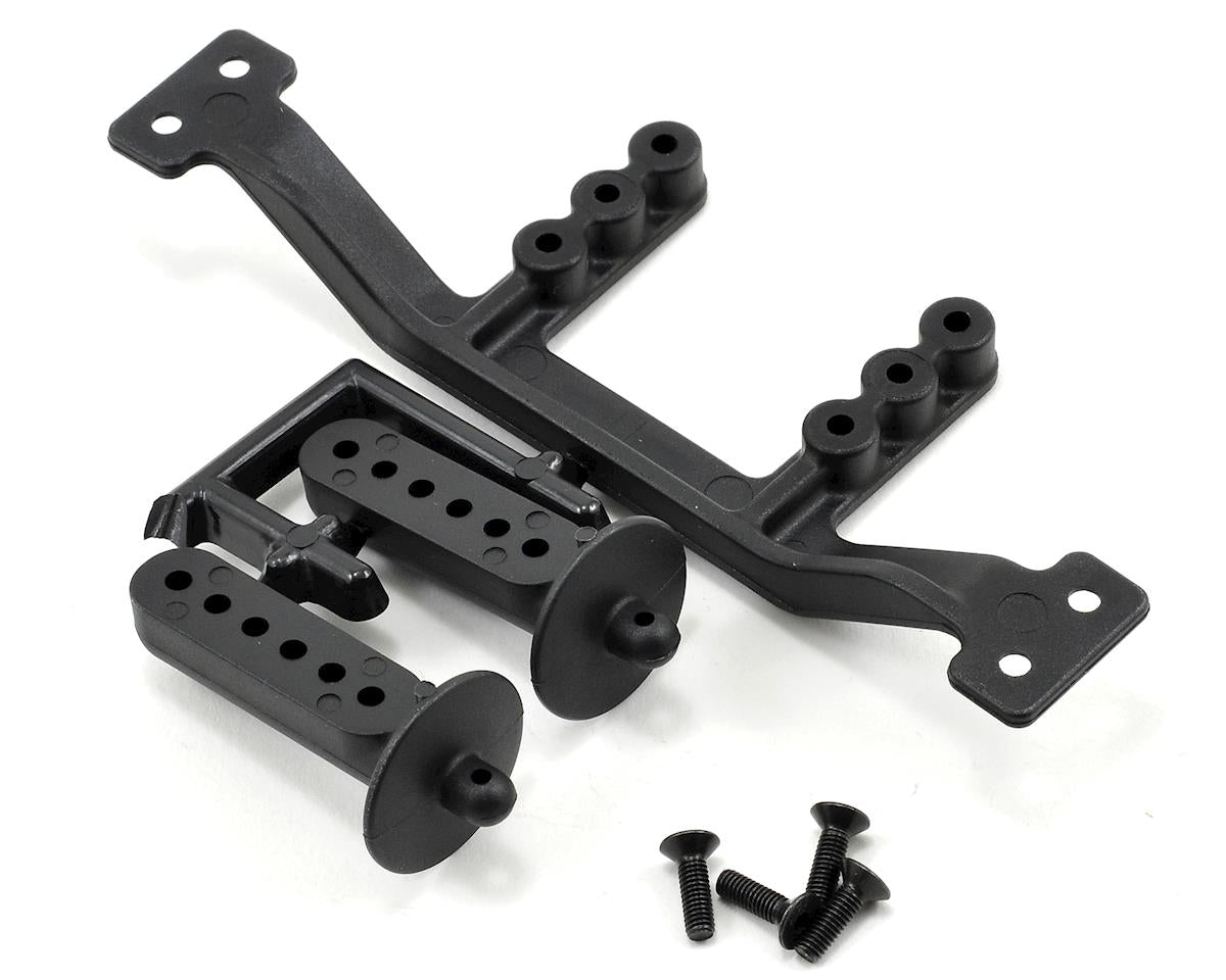 Adjustable Black Rear Body Mount Set for Slash/Stampede/Nitro Slash/Nitro Stampede (RPM81142)