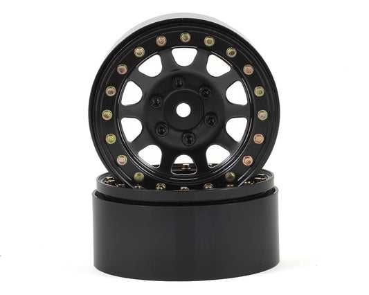 Steel D Hole 1.9" Black Beadlock Wheels for 1/10 Rock Crawler (2) (SSD00003)