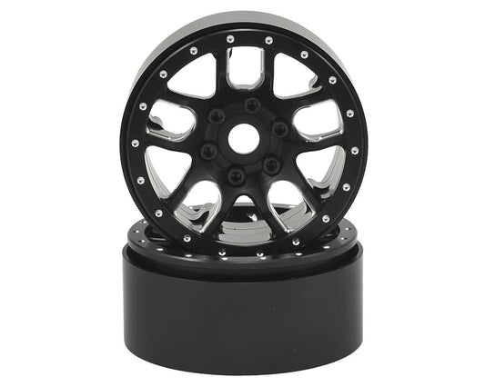 Aluminum Double Time 1.9" Black Beadlock Wheels for 1/10 Rock Crawler (2) (SSD00142)