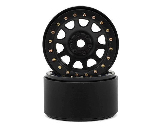 Aluminum D Hole 2.2" Black Beadlock Wheels for 1/10 Rock Crawler (2) (SSD00156)