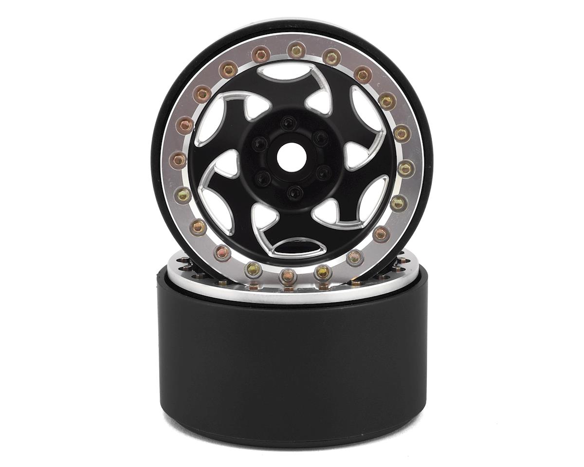 Aluminum Champion 2.2" Black/Silver Beadlock Wheels for 1/10 Rock Crawler (2) (SSD00234)