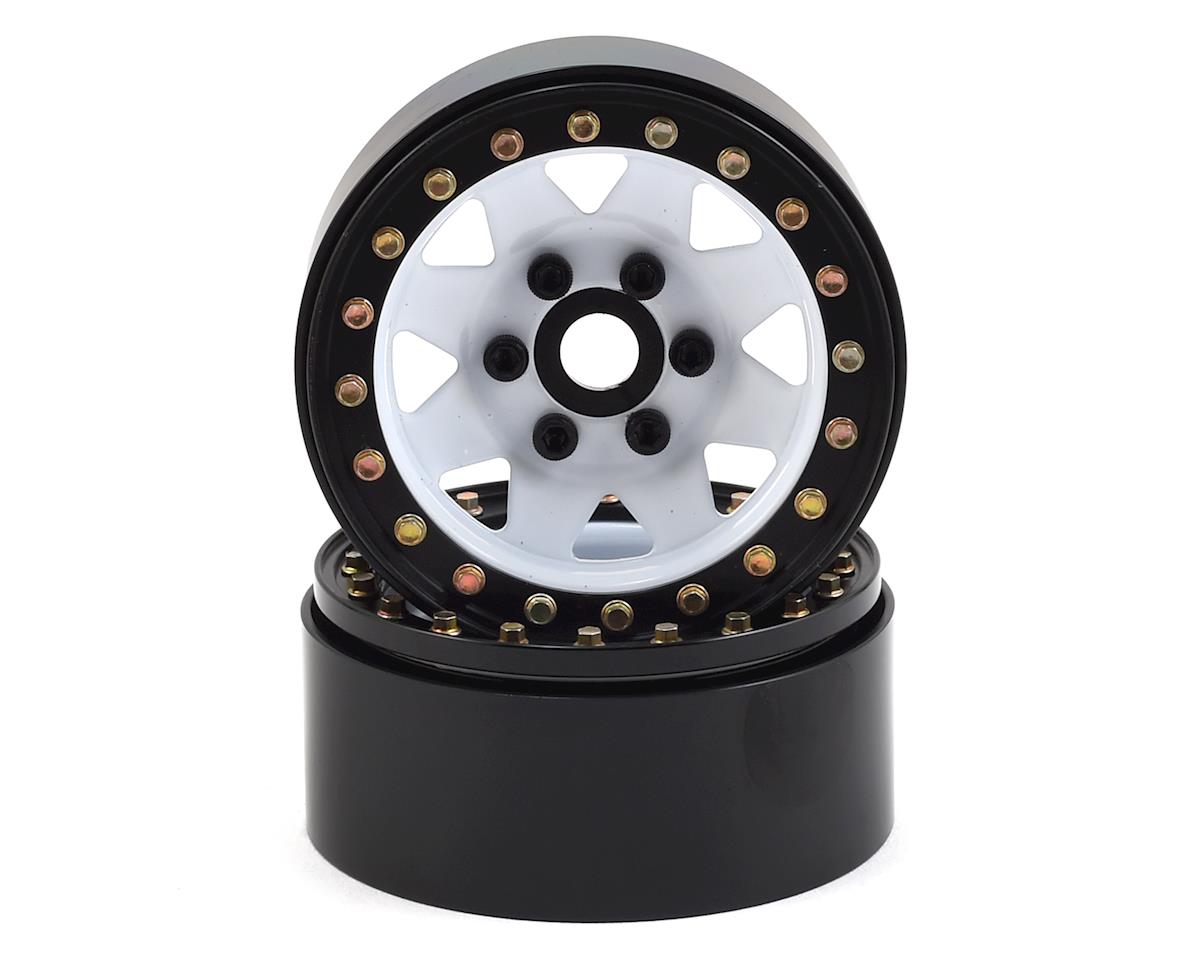 Aluminum White Beadlock Wheels for 1/10 Rock Crawler (2) (SSD00251)