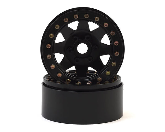 Steel 8-Spoke 1.9" Black Beadlock Wheels for 1/10 Rock Crawler (2) (SSD00254)