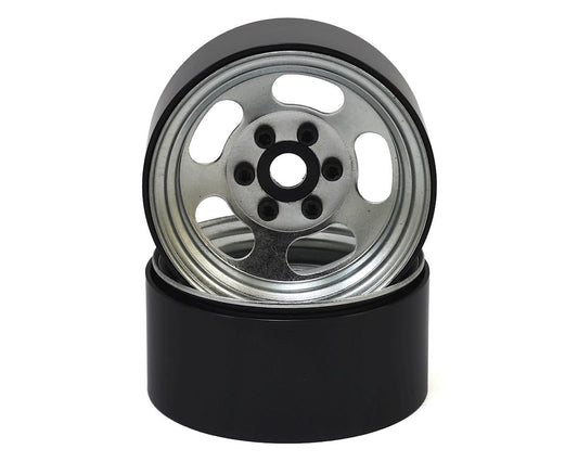 Steel Slot 1.9" Silver Beadlock Wheels for 1/10 Rock Crawler (2) (SSD00272)