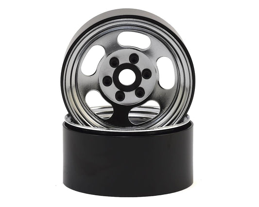 Steel Slot 1.9" Chrome Beadlock Wheels for 1/10 Rock Crawler (2) (SSD00276)