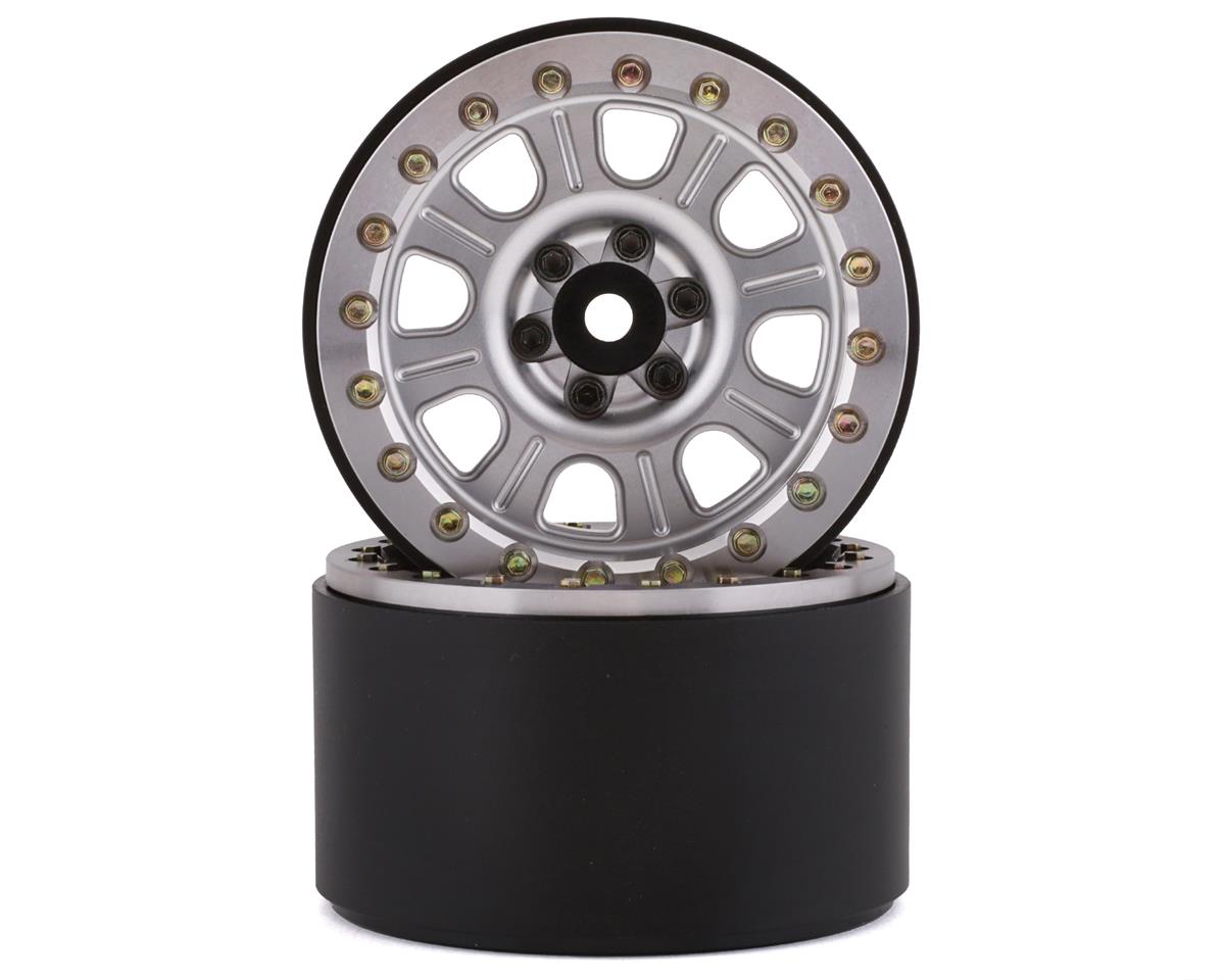 Aluminum Bouncer 2.2" Silver Beadlock Wheels for 1/10 Rock Crawler (2) (SSD00456)