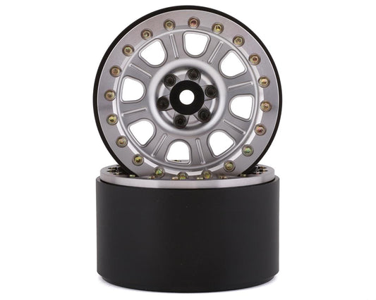 Aluminum Bouncer 2.2" Silver Beadlock Wheels for 1/10 Rock Crawler (2) (SSD00456)