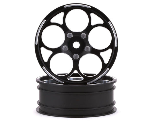 Aluminum 5-Hole 2.2" Black Front Wheels for 1/10 Drag Racing (2) (SSD00473)