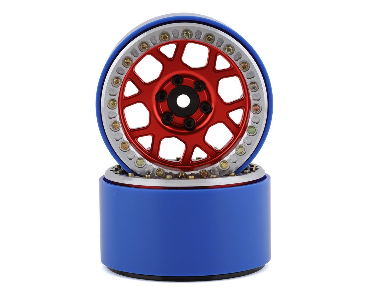 Aluminum Boxer Red Beadlock Wheels for 1/10 Rock Crawler and Pro-Line Tires (2) (SSD00565)