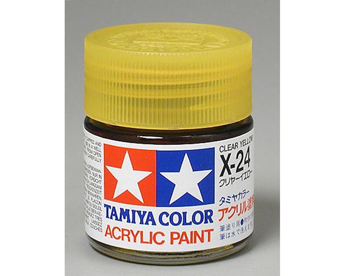 X-24 Gloss Clear Yellow Acrylic Paint 23ml Bottle (TAM81024)