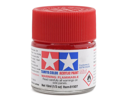 X-7 Gloss Red Acrylic Paint 10ml Bottle (TAM81507)