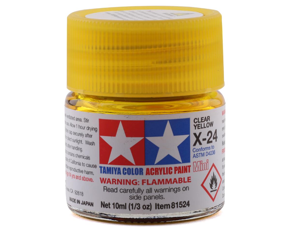 X-24 Gloss Clear Yellow Acrylic Paint 10ml Bottle (TAM81524)