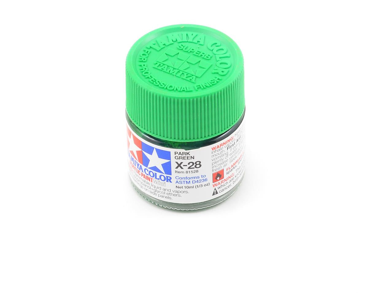 X-28 Gloss Park Green Acrylic Paint 10ml Bottle (TAM81528)