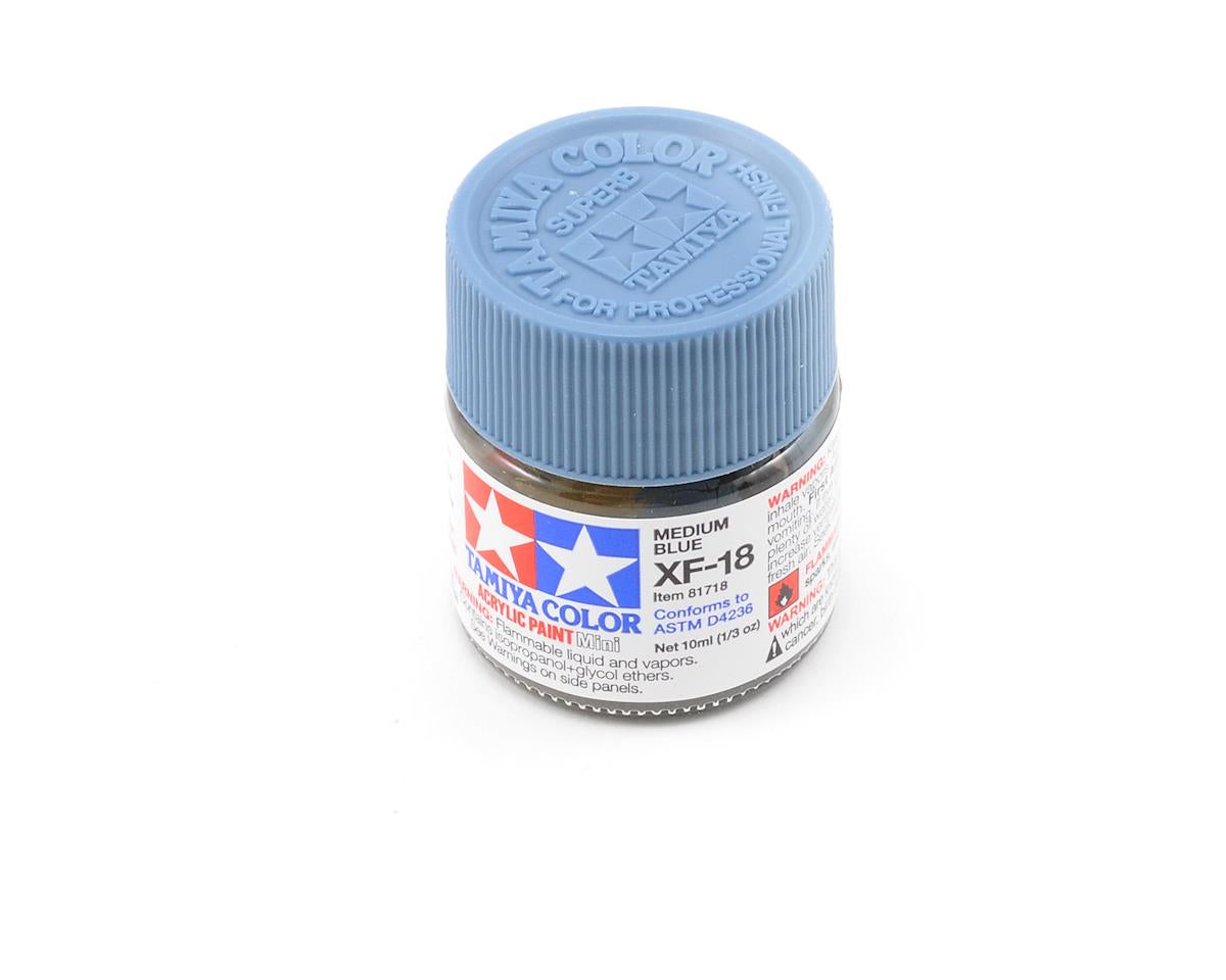 XF-18 Flat Medium Blue Acrylic Paint 10ml Bottle (TAM81718)