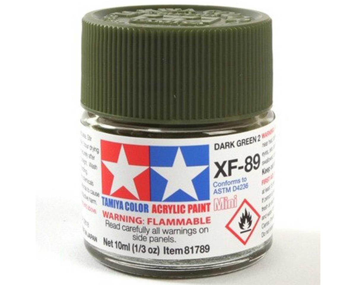 XF-89 Flat Dark Green 2 Acrylic Paint 10ml Bottle (TAM81789)