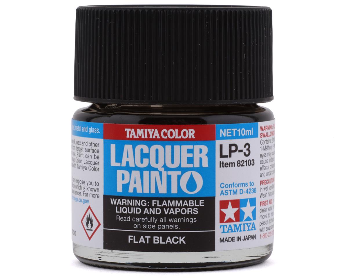 LP-3 Flat Black Lacquer Paint 10ml Bottle (TAM82103)