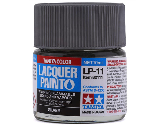 LP-11 Silver Lacquer Paint 10ml Bottle (TAM82111)