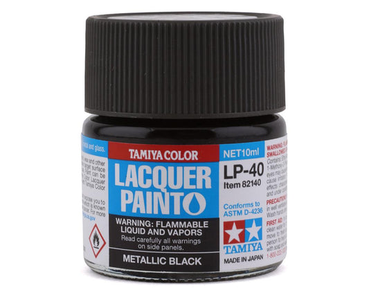 LP-40 Metallic Black Lacquer Paint 10ml Bottle (TAM82140)