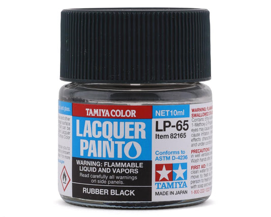 LP-65 Rubber Black Lacquer Paint 10ml Bottle (TAM82165)